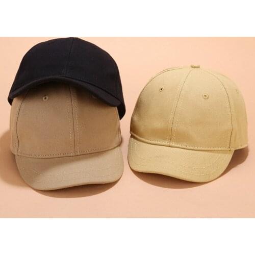 Short Brim Velcro Adjustable Peaked Cap Solid Color Unisex Hip Hop Outdoor Vintage Korean Version Dad Hat Baseball Cap