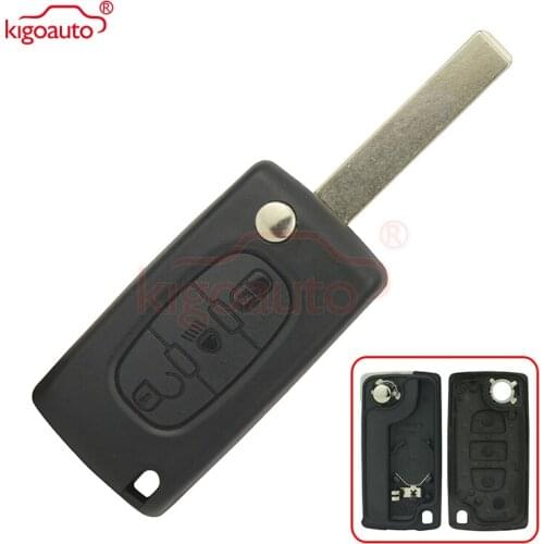 Kigoauto CE0536 model remote control key fob case 3 button HU83 for Citroen C3 C4 C5 C6 Picasso Peugeot 307 407 308