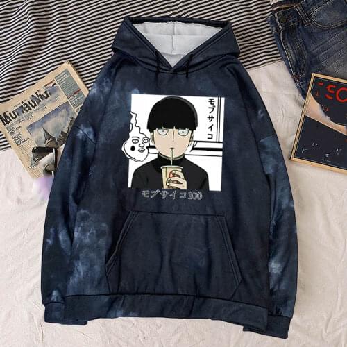 Japanese Anime Hoodie Mob Psycho 100 Hoodies Men Streetwear Cartoon Graphic Unisex Sweatshirts Male