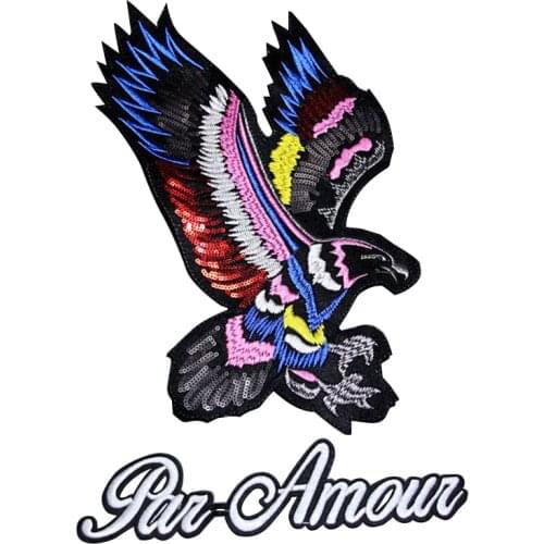 Fine Big Eagle Wings Embroidery Patches Iron Patch for Clothing Jacket Sew Applique Badge for Backpacks Letters Clothes Stickers