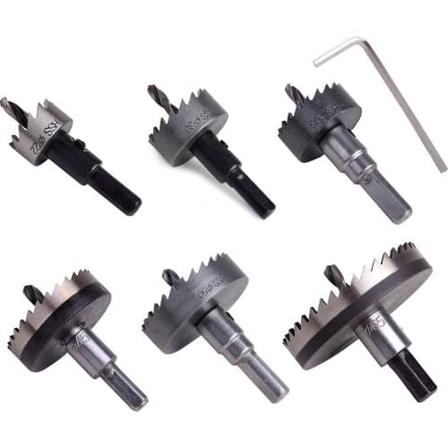 LETAOSK 6Pcs 22-65mm HSS Saw Tip Drill Bit Hole Cutting Tool for Stainless Steel Wood Metal