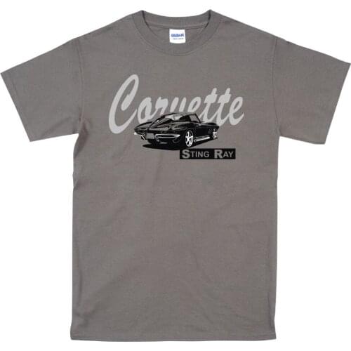 Corvette Stingray T-Shirt Retro Classic American Muscle Car Tee Shirt Size 2019 T-Shirt Men 100% Cotton Mens T Shirts