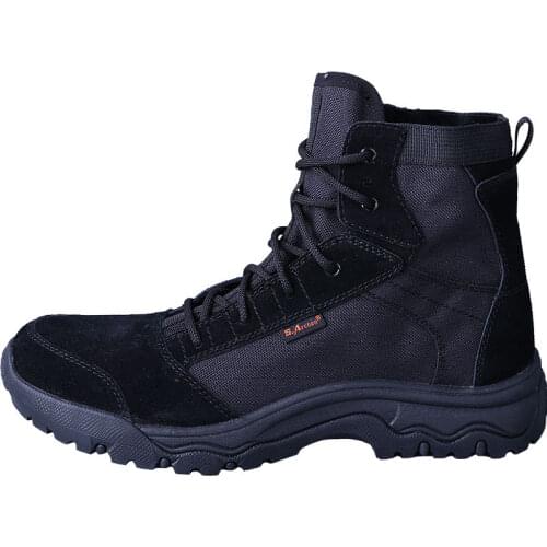 Spring and summer waterproof mountaineering shoes mens breathable hiking antiskid outdoor work high help army tactical boots