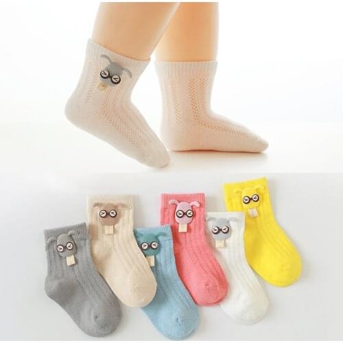 Baby Socks Girl Spring and Summer Thin Childrens Mesh Socks Accessories Socks Solid Color Cartoon Babies Accessories Newborn