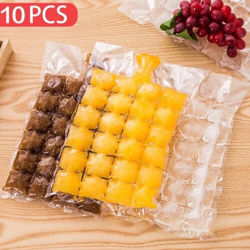 10Pcs Water Cocktail Makes Ice Tray Juice Drink Supplementary Tools Faster Freezing Maker plastic Ice Cube Bags Disposable Mold
