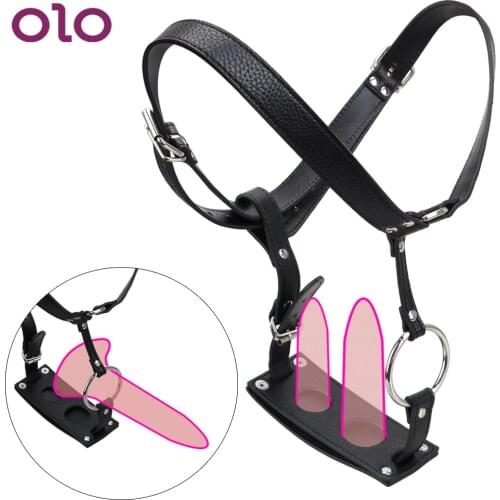 OLO Underwear Pants Butt Plug Dildo Harness Belt Erotic Leather Chastity Device SM Bondage Sex Toys For Men Women Sex Shop