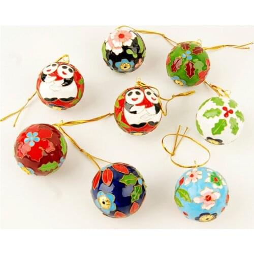 Wholesale 10 pieces of Chinese handmade cloisonne enamel Christmas decoration ball jewelry 50MM