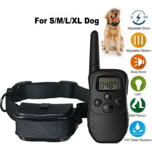 998D-1 300M Pet Dog Anti Bark Training Collar with LCD Display Shock Control Waterproof Stop Barking Dog Training Equipment