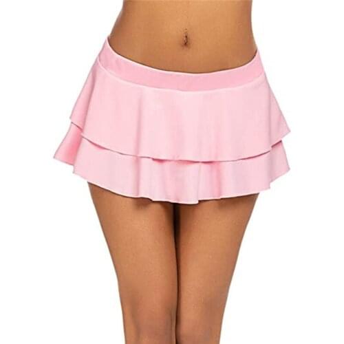 2020 Pleated Skirt Sexy Low-Waisted Solid Color Mini Short Skirts Plaid Skirt Kawaii Female Clubwear 2020 Womens