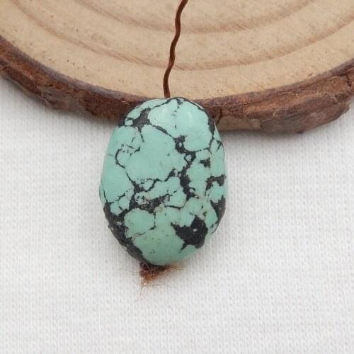 Natural Gemstone Turquoise pendant bead,Semi-precious stones, Jewelry accessories, birthday gift 21x19x7mm,4.1g