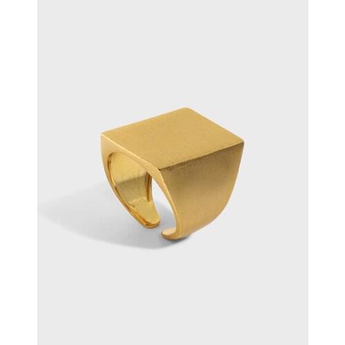 SHANICE S925 Sterling Silver Open Ring ns niche design minimalist wild geometric rectangular texture Ring Party Jewelry Gift