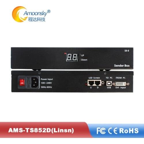 Amoonsky Led Video Screen Sender Box With Linsn TS802 Sending Card And Meanwell Power Supply Included linsn ts802d sender box
