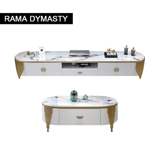 High quality Stainless Steel Marble TV Table /Coffee table/Sofa table/TV Stand for Living Room