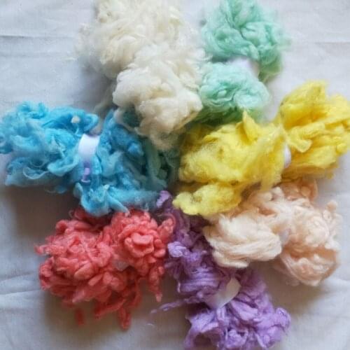 WFPFBEC alpaca curly wool FIBER for wool felt 70g 10g/color 7colors