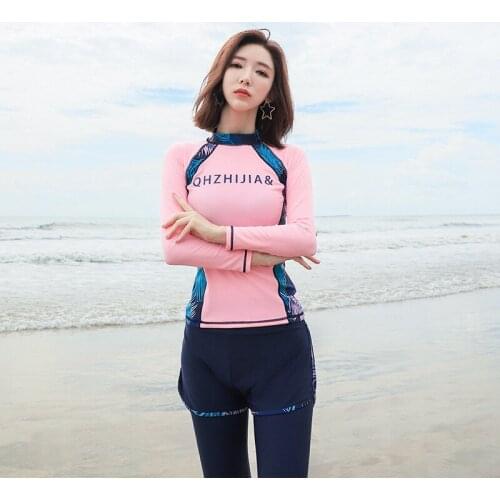 Womens Bodysuit Bath Clothes Clothing Sets For Women Swimsuit 2020 New Surfing Swimsuits Sports Female Long Sleeve Exercise 4