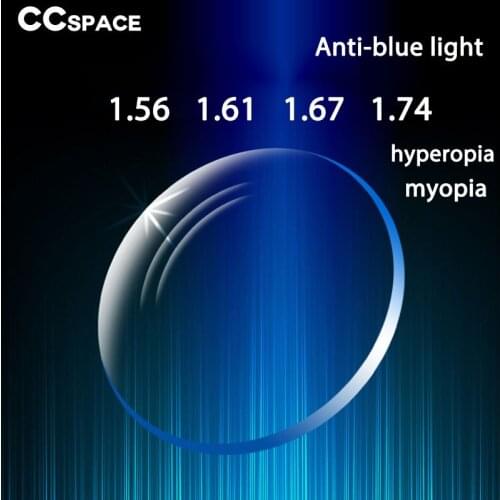 1.56 1.61 1.67 1.74 Index Anti Blue Light a Pair of Optical Lens Green-Emi Prescription Myopia Presbyopia Scratch-Resistant 01