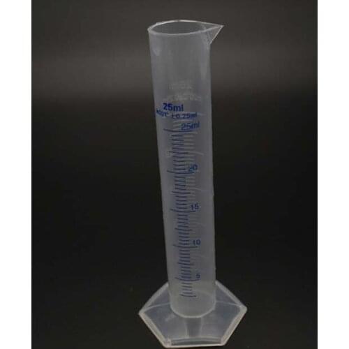 1Pcs Plastic Graduated Cylinder 25ml Graduated Laboratory Lab Test Measuring Cylinder Plastic Container Tube