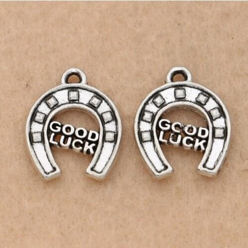 10pcs Antique Silver Tone Good Luck Horseshoe Charms Fashion Pendants Jewelry DIY Jewelry Making Handmade 17x14mm