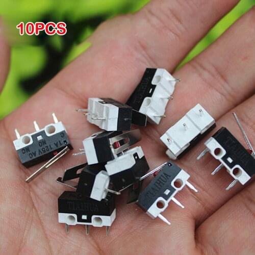 10PCS Micro Limit Switch Small Mini Travel Switch Reset Detection AC 125V 1A 3-foot Straight Foot NO / NC DIY Accessories
