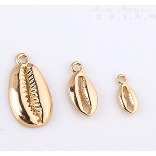 10pcs/pack Sea Shell Ocean Alloy Gold color fit Bracelet Necklace Jewelry Accessories