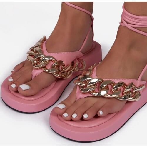 2021 new plus size summer womens shoes fashion platform flip flops strappy sandals women