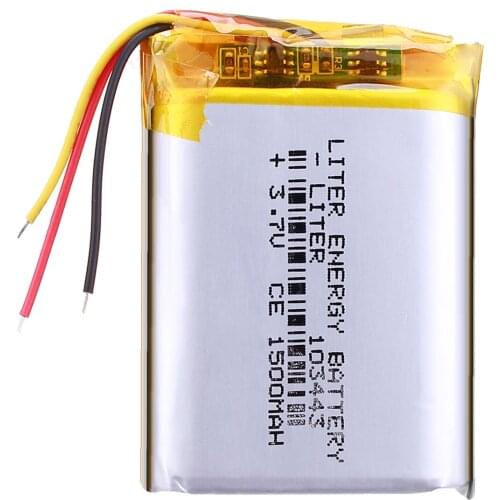 3 line 3.7V lithium polymer battery 103443 1500MAH Gamepad MP3 Player MP4 MP5 GPS navigator record video recorder DVR registrar