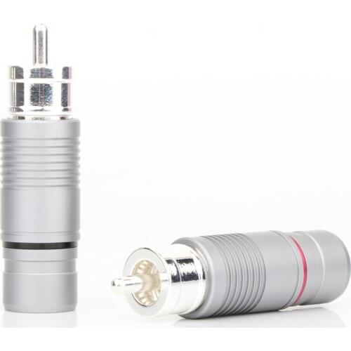 4pcs R1751 Audio Silver Plated RCA Plug Connectors Plug For HiFi DIY Singnal Cable