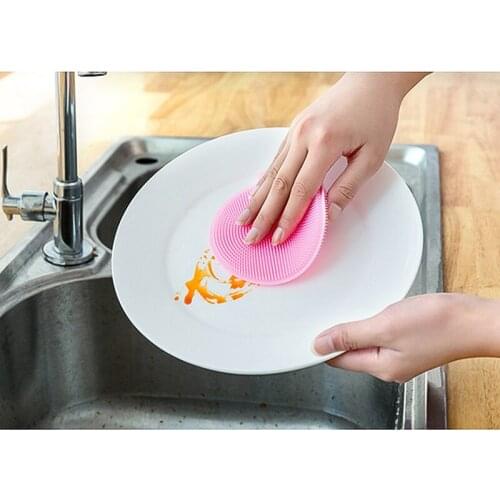 5pcs Silicone Cleaning Brush Dishwashing Sponge Multi-functional Fruit Vegetable Cutlery Kitchenware Brushes Kitchen Tools