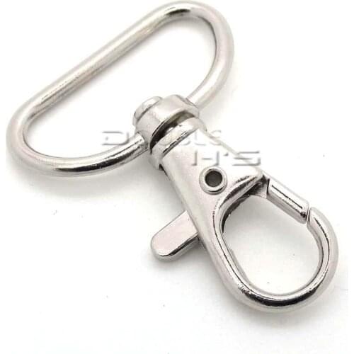 500pcs/lot Matel Snap Hooks Rotary Swivel For Backpack Webbing 25.4mm Nickel Plated Lobster Clasps