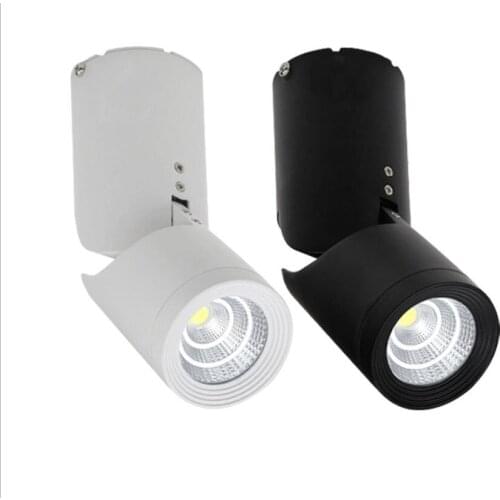 6pcs Black/white cob led downlight 12W surface mounted AC85-265V Adjustable 360 Rotatable LED Ceilling Lamp Background wall lamp