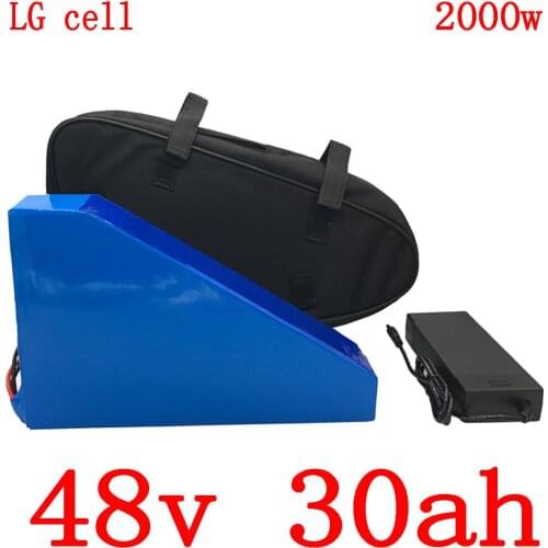 1000W 2000W 48V 30AH Electric bicycle battery 48V 30AH ebike Battery 48V Lithium ion battery use LG cell with 50A BMS+5A charger