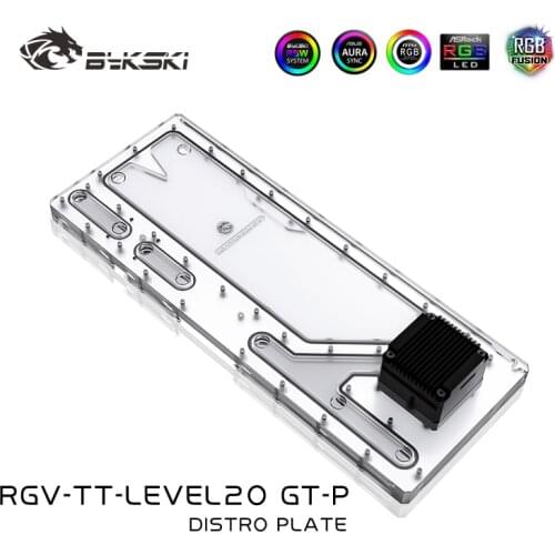 BYKSKI Acrylic Board Water Channel Solution use for ThermalTake LEVEL20 GT Computer Case for CPU and GPU Block / 3PIN RGB Light