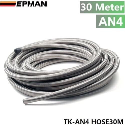 AN -4 AN 4 4AN Stainless Steel Braided Fuel Line Oil Gas Hose each 30M 3.3FT ID:5.56MM, OD:11.13MM TK-AN4 HOSE30M