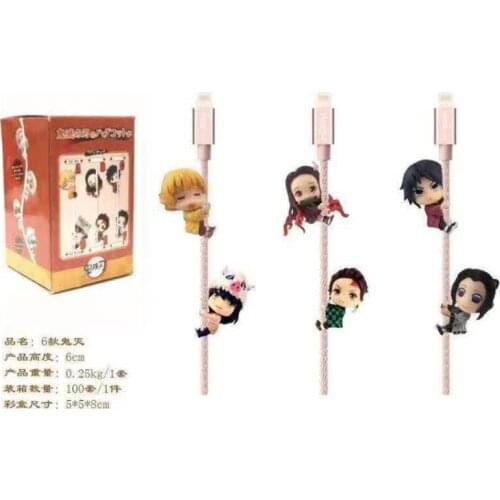 Anime Demon Slayer: Blade Nezuko Tanjirou Zenitsu Inosuke Shinobu Giyuu Data Cable Q Version Doll