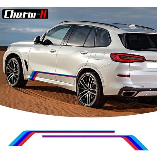 Car Styling Tricolor M Performance Door Side Stripes Skirt Sticker Decal For BMW X3 F25 G01 X4 F26 G02 X5 M F15 F85 X6 F16 F86