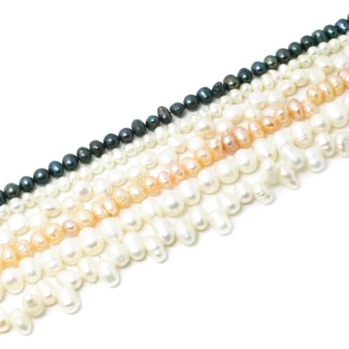 35.5cm/lot 4.5-10mm White Ivory Color Natural Freshwater Pearl Beads Loose Beads For Jewelry Making DIY Necklace Bracelet