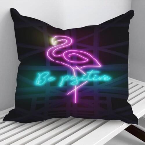 Be positive Neon Art Throw Pillows Cushion Cover On Sofa Home Decor 45*45cm 40*40cm Gift Pillowcase Cojines Dropshipping