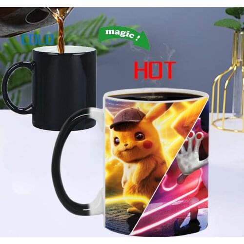 Creative Lovely Cartoon Color Changing Cup Breakfast Milk Tea Cup Ceramic Thermosensitive Magic Coffee Mug Fun Birthday Gift