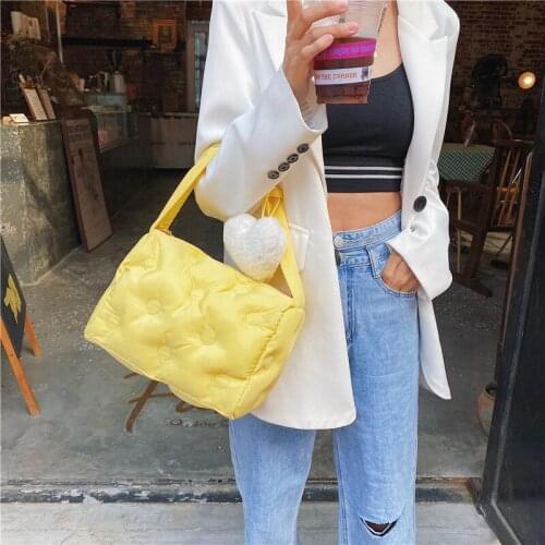 Designer Quilted Handbags Nylon Crossbody Bag Down Cotton Small Tote Pillow Purse Casual Square Space Padded Women Shoulder Bags