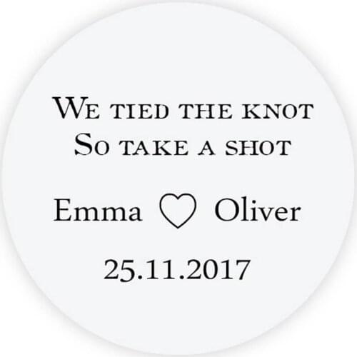 DouxArt 100 Pieces Custom Personalized, Wedding Stickers, 40mm Wedding Party Baptism Communion Gift Box Labels Seals P074