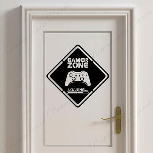 Gamer Zone Game Loading Wall Sticker Vinyl Home Decor Kids Boys Teens Room Bedroom Decoration Door Game Controller Decals 4625