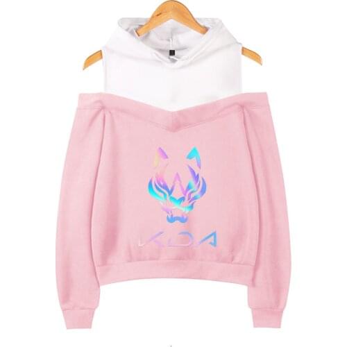 Hip hop Kda the badest harajuku off shoulder hoodies sweatshirt female casual autumn hooded pullovers kawaii print full image