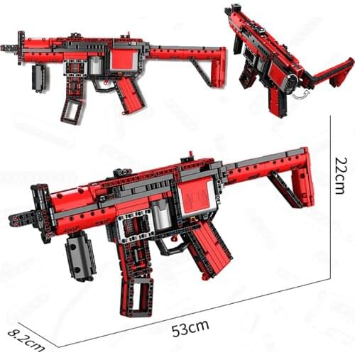 PlayerUnknowns Battlegrounds Game MP5 Submachine Gun Model Continuous shooting Soft bullet Building Blocks gun Toys For Boys
