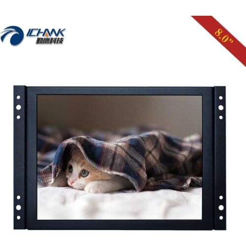 K080TN-ABV/8" inch 1024x768 4:3 Metal Case BNC VGA AV Wall-hanging Embedded Open Frame Industrial PC Monitor LCD Screen Display