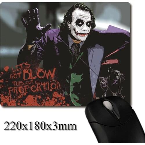 Classic villain Clown CG printed Heavy weaving anti-slip rubber pad office mouse pad Coaster Party favor gifts 220x180x3mm