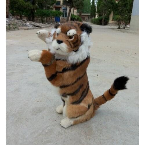 Creative simulation tiger toy resin&fur lucky standing tiger model gift 45x26cm 1030