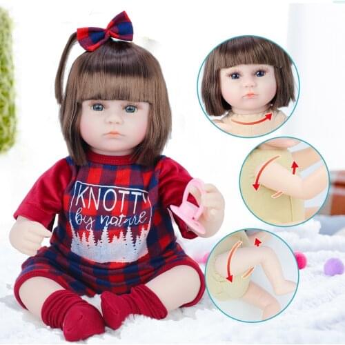 2020 New Hot 42cm Baby Reborn Dolls Soft Vinyl Toys For Girls Adorable Reborn Baby Girl Realistic Newborn Birthday Present Doll