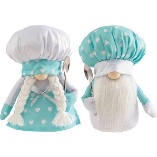 Valentines Day Cooking Tomte Gnome Decorations Kitchen Chef Handmade Plush Faceless Doll Elf Dwarf Swedish Ornaments