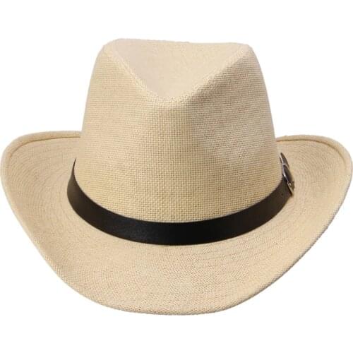 LNPBD Kimisohand New Hot Fashion 6 Colors Summer Men Straw Hat Cowboy Hat Mens Fashion Hot Sale