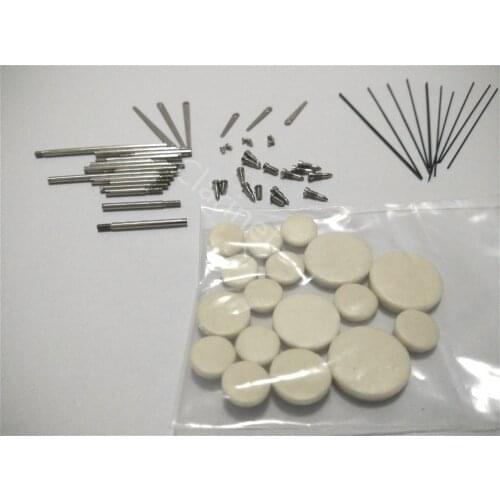 A set of clarinet maintenance fitting screw.Clarinet pad set
